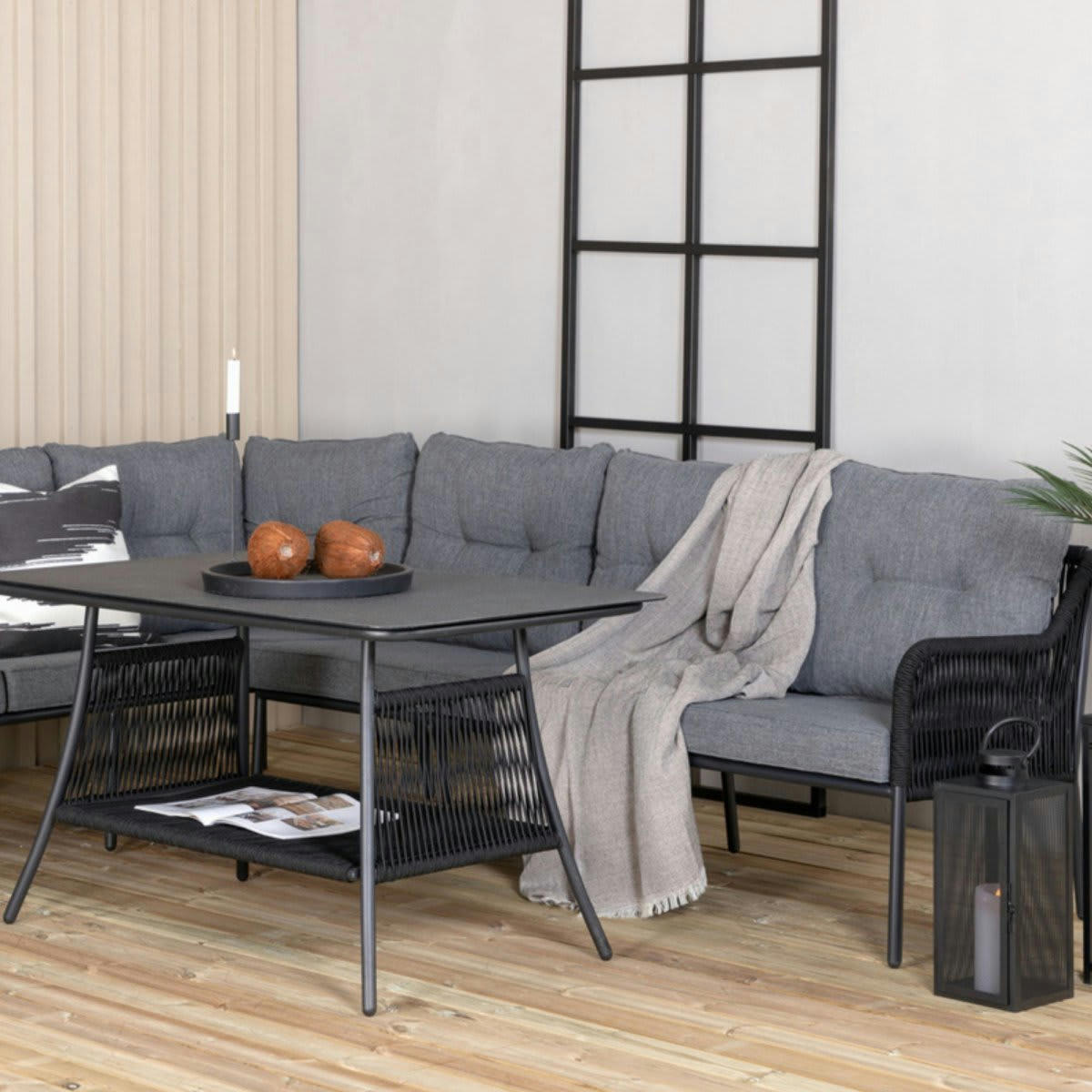 POSDAM - Salon de jadin moderne canapé + table basse