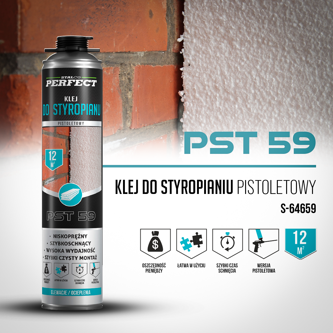 Pianoklej do styropianu pistoletowy PST 59 STALCO PERFECT S-64659