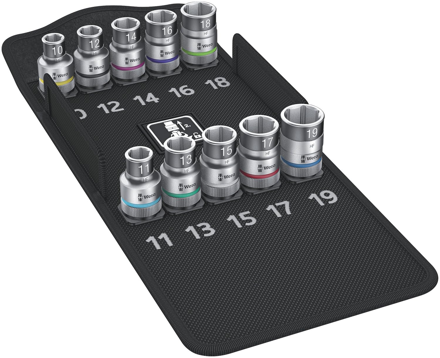 WERA 05004203001 8790 HMC HF 1 Zyklop Socket Set with 1/2 Drive, with Holding Function, 10 Pieces