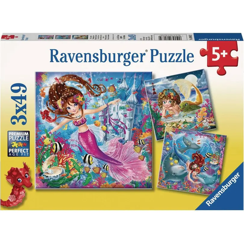 Puzzle 3er-Set Bezaubernde Meerjungfrauen