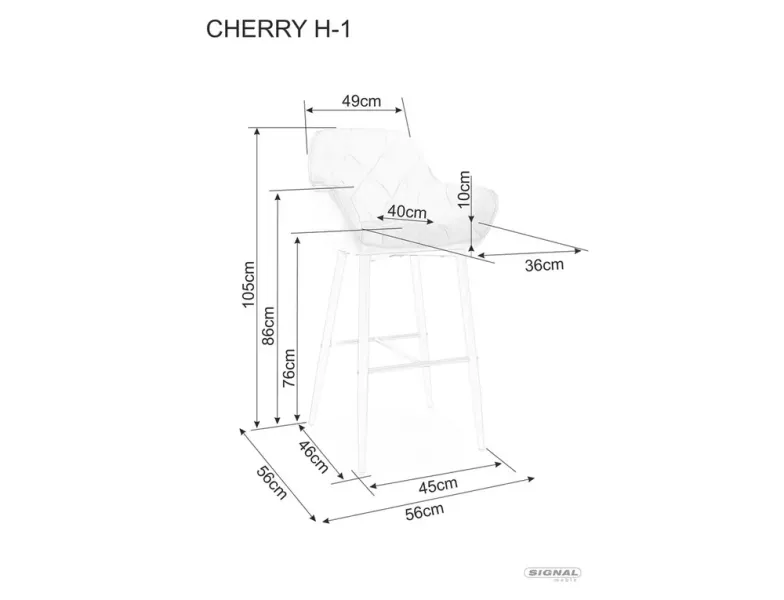 Hoker CHERRY H-1 VELVET szary