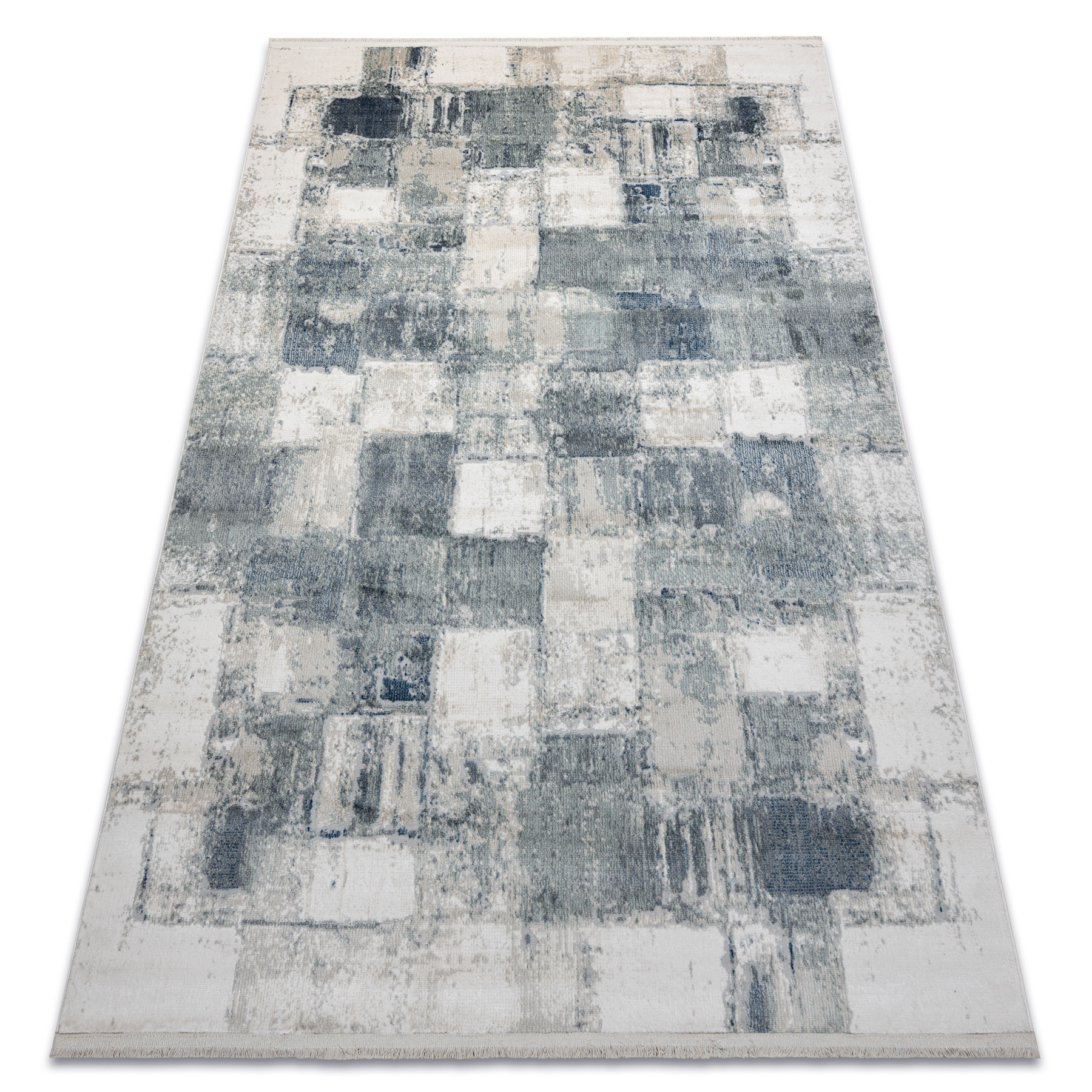 Dywan DISTIN 0143A granatowy / niebieski / biały nowoczesny - 80x150 cm