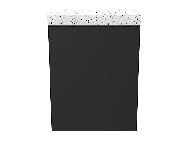 Meuble lave-mains suspendu noir mat l.44 cm Imandra   plan vasque terrazzo, GoodHome