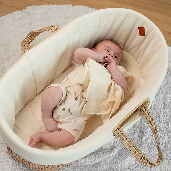 Drap housse couffin ovale en gaze de coton Jeanne