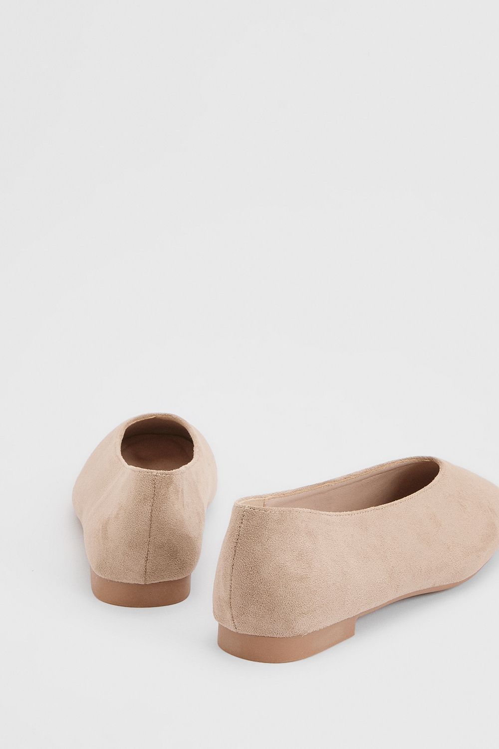 Oasis Seraphina Faux Suede High Cut Square Toe Ballet Pumps