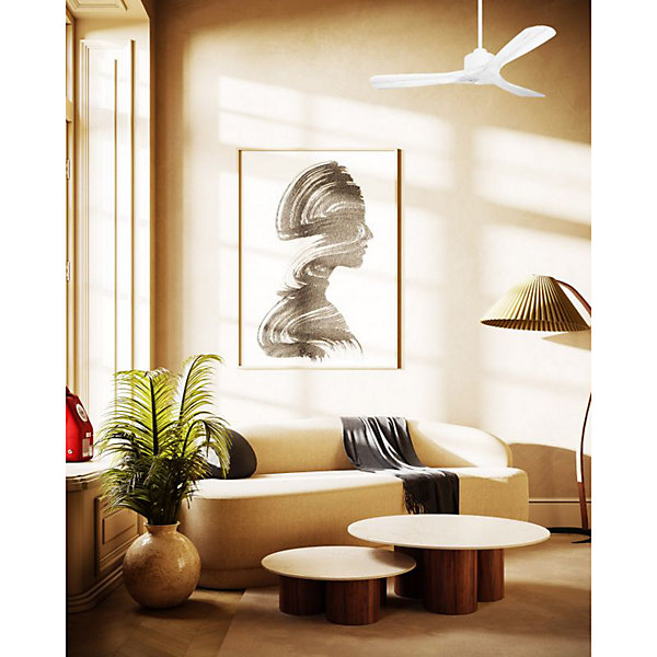 Modulo Slim de Klassfan - Ventilateur de plafond et destratificateur moteur DC blanc et pales bois blanc 25 à 40 m²