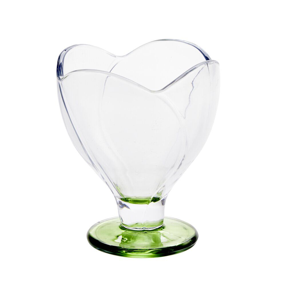 Coupe à glace 26cl forme tulipe verre transparent et socle coloré (3 modèles)