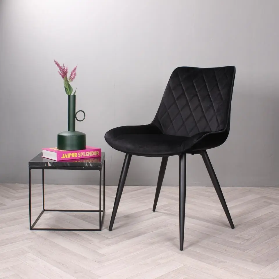 DS4U - Benito 3.0 eetkamerstoel velours - zwart