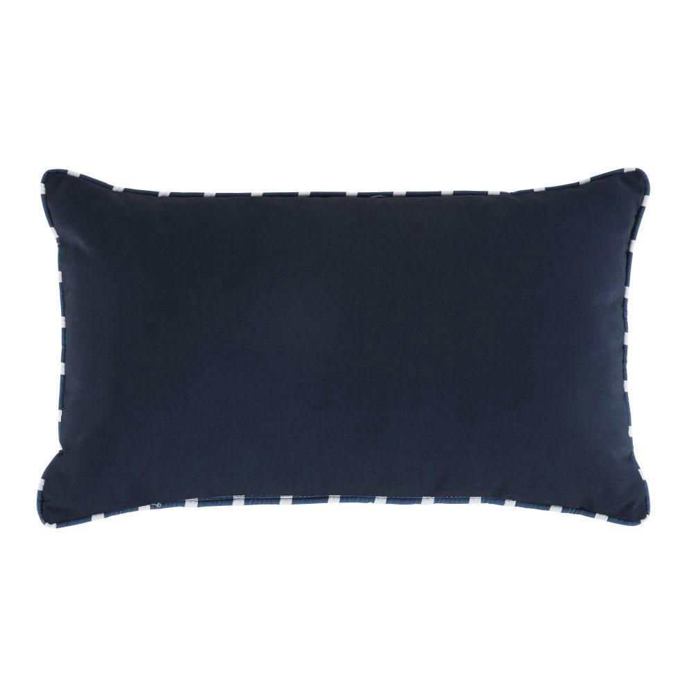 RAINETTE - Coussin rectangulaire bleu et écru 30x50