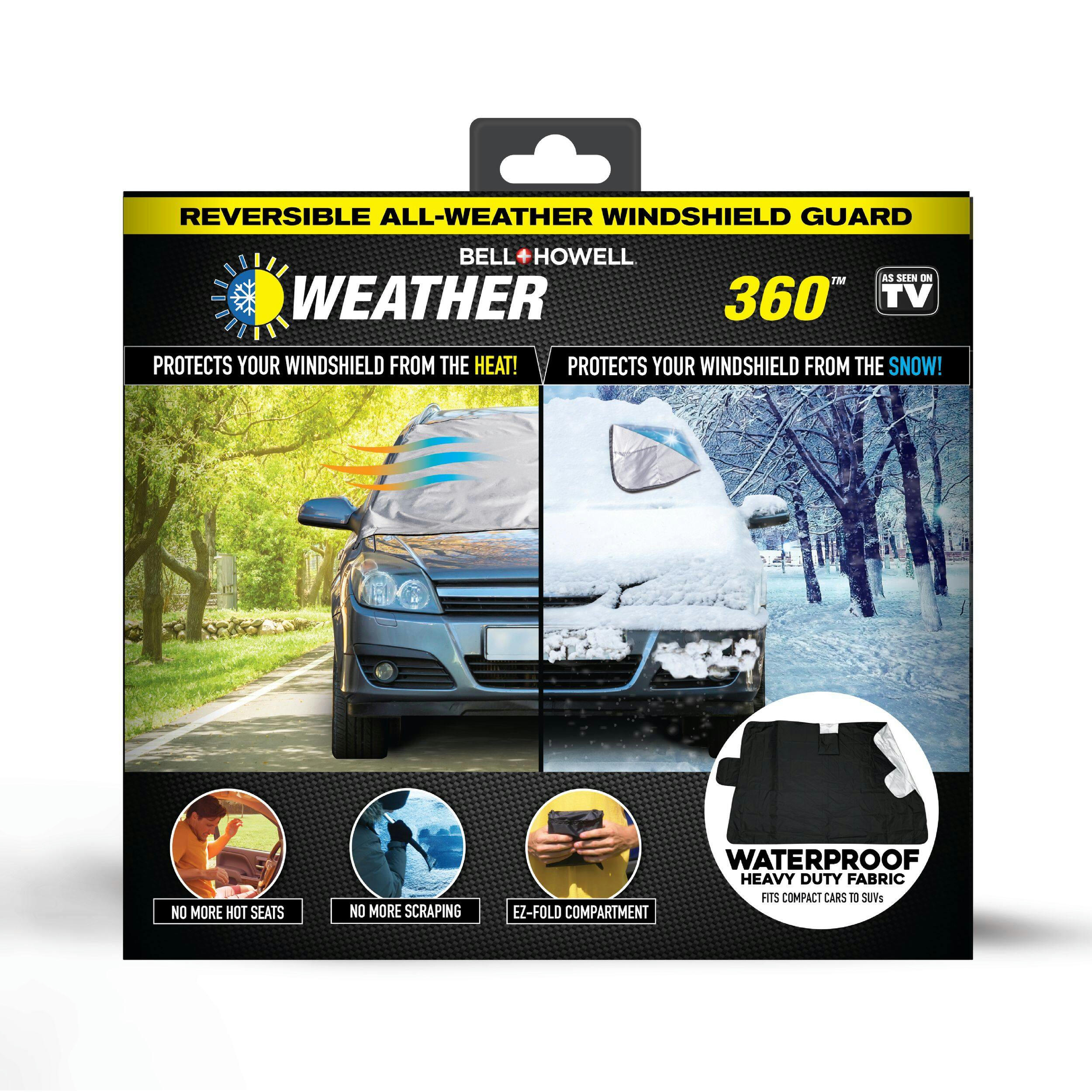 Bell & Howell As Seen On TV Weather Force 360 Magnetic Windshield Cover for Snow, Ice & Sun, Fits Most Vehicles
