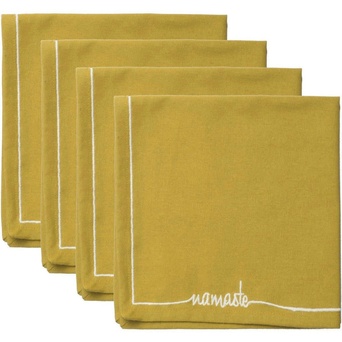 NAMASTE - Serviettes de table (x4) coton  45x45 jaune zeste
