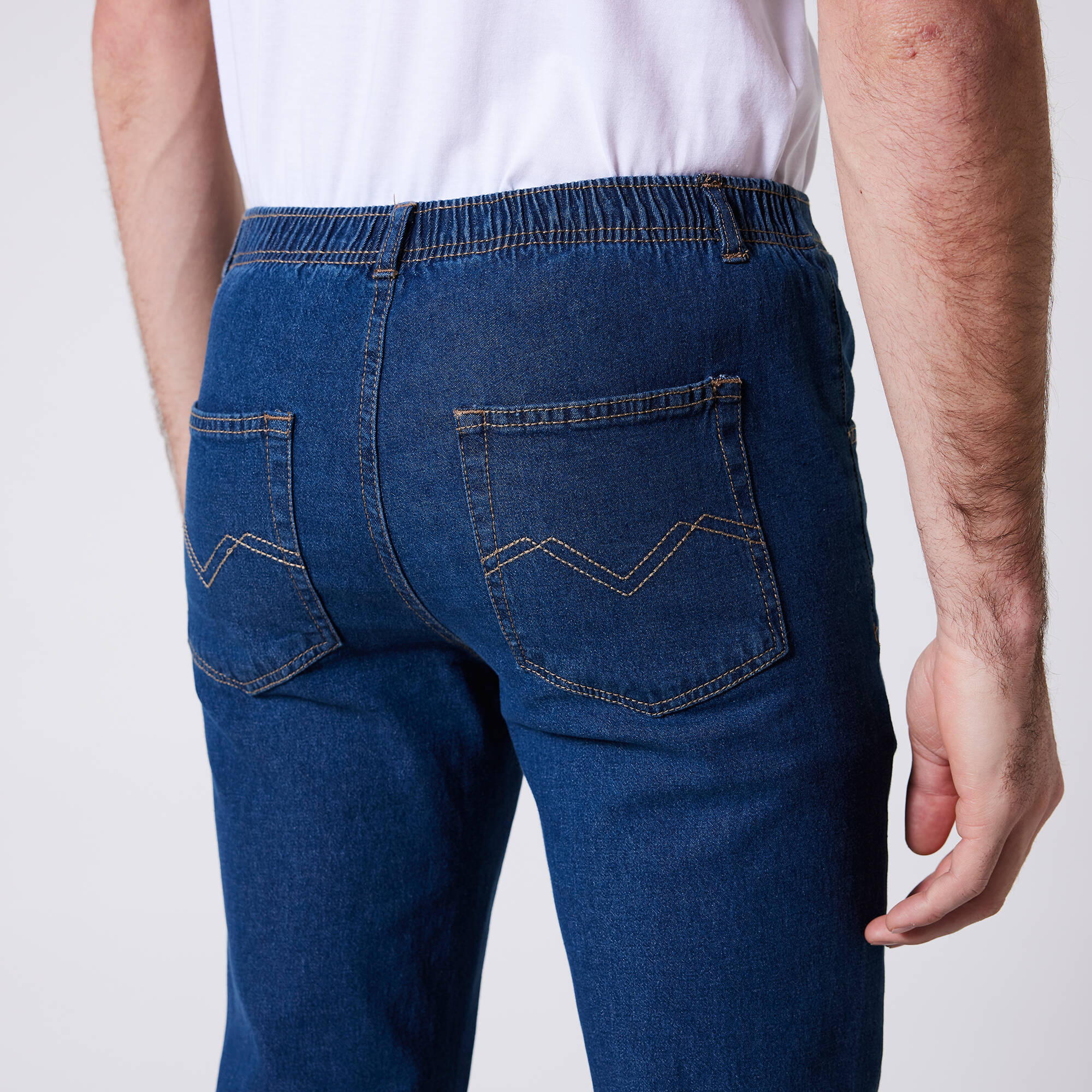 Jean droit ceinture élastiquée - L30