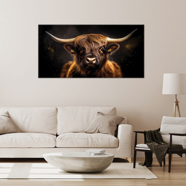 Feeby Obraz na płótnie, Szkocka Krowa Glamour 120x60