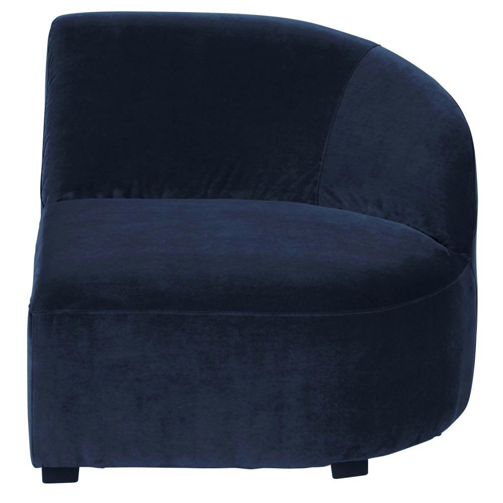 Virgile - Accoudoir droit pour canapé modulable en velours bleu nuit