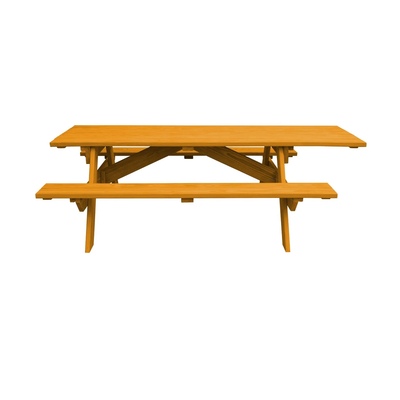 HomeRoots 94 Natural Solid Wood Outdoor Picnic Table