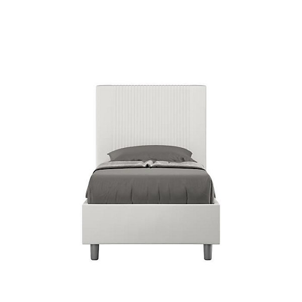 Lit coffre double capitonné 160x210 en microfibre bleu Appia
