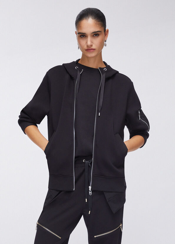 Giacca in scuba con cappuccio