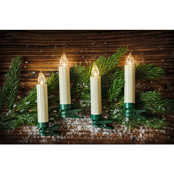 Christbaumkerzen Lumix Superlight mini, Elfenbein, 12er