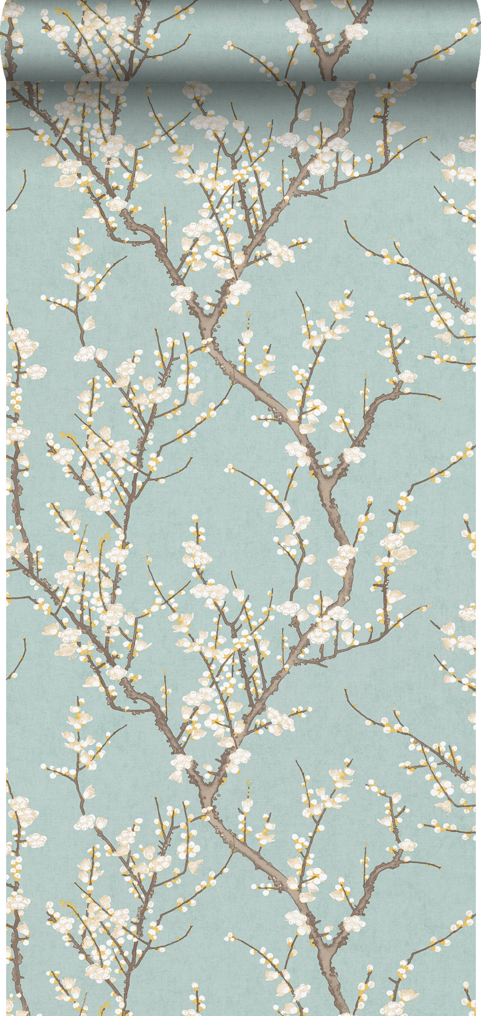 Sanders & Sanders behang bloesemtak vergrijsd mintgroen en wit - 53 cm x 10 m - 640175