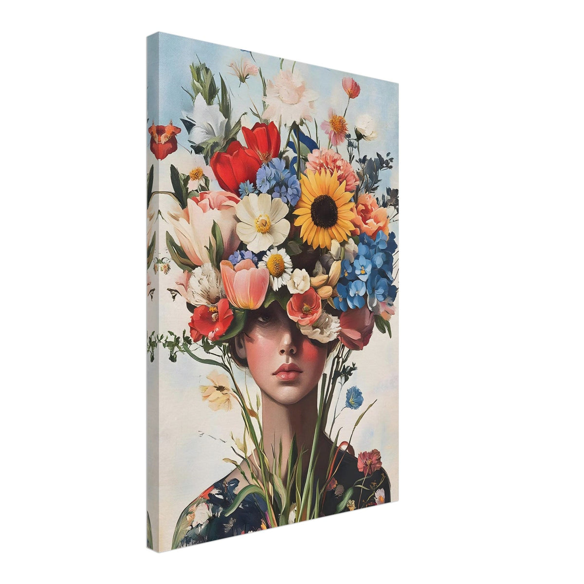 Artfulprints Canvas Colourful portrait canvas - 40x60 cm - Meerkleurig