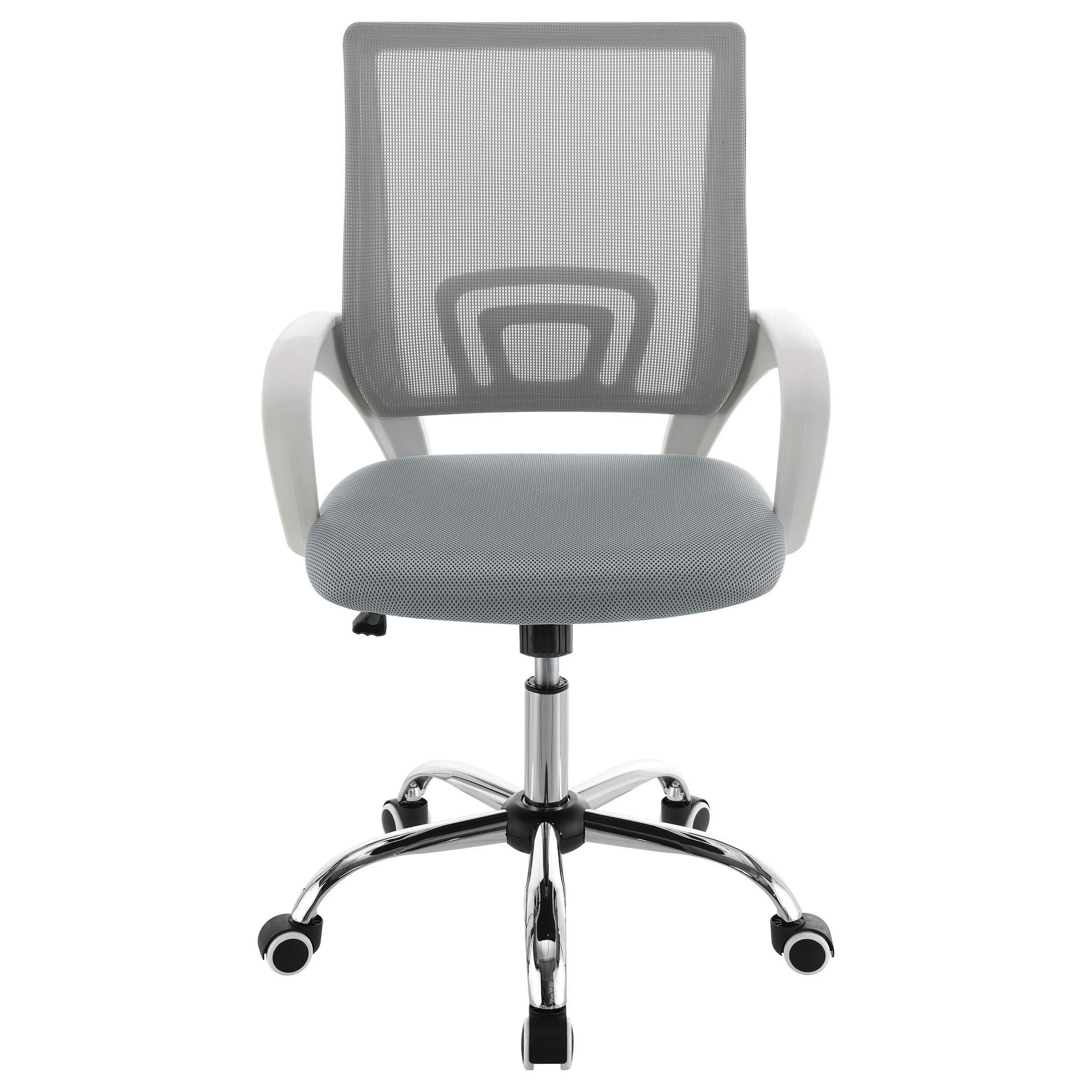 Fera Rolling Office Chair, Adjustable Chrome Base, Gray Mesh Fabric