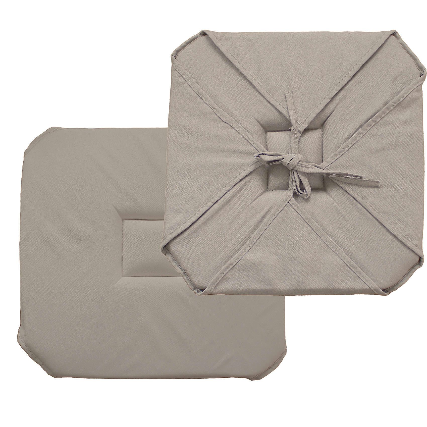 - Galette de chaise unie à rabats polyester naturel 40x40 cm