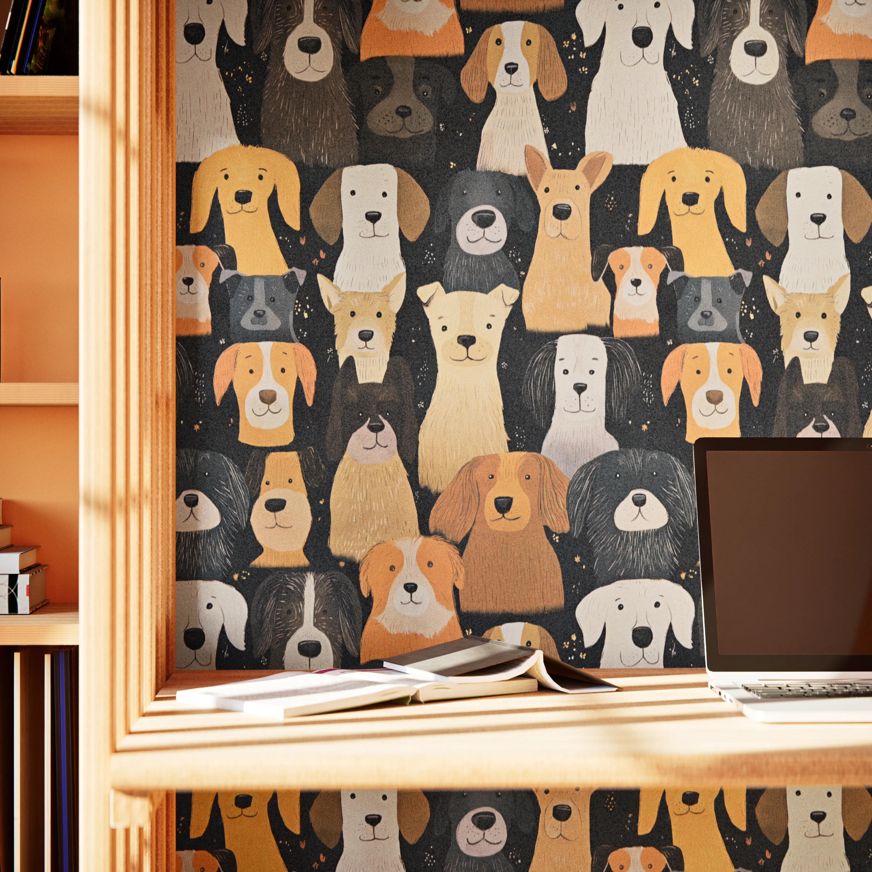 Papier peint intissé GOOD DOG coloris chocolat