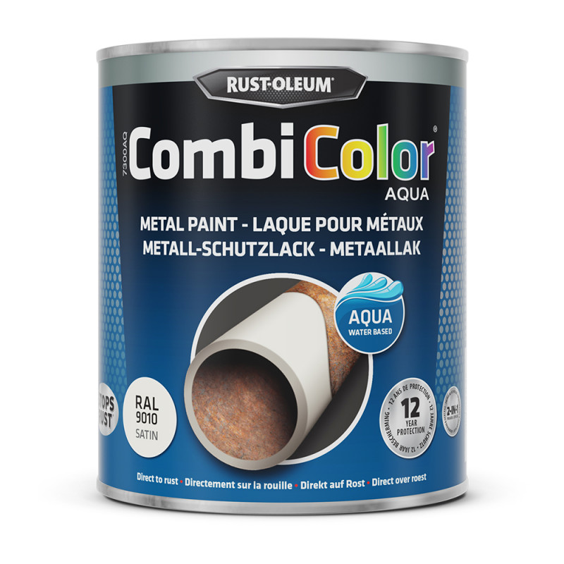 Laque Combicolor Aqua blanc cassé satiné 0,75 L RUST-OLEUM