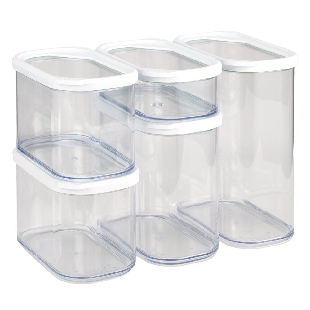 BoÎte de conservation x5 transparente avec couvercle blanc 0,4 à 2L