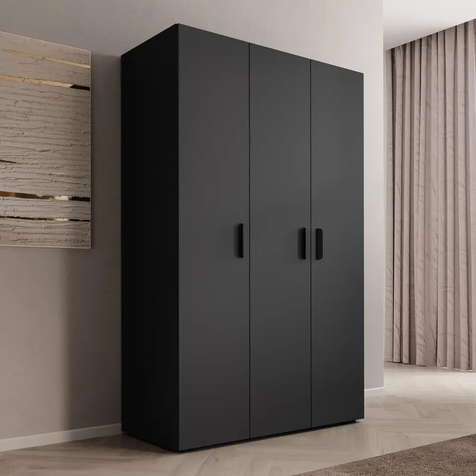 Meubella - Kledingkast Brussel - Antraciet - 111 cm