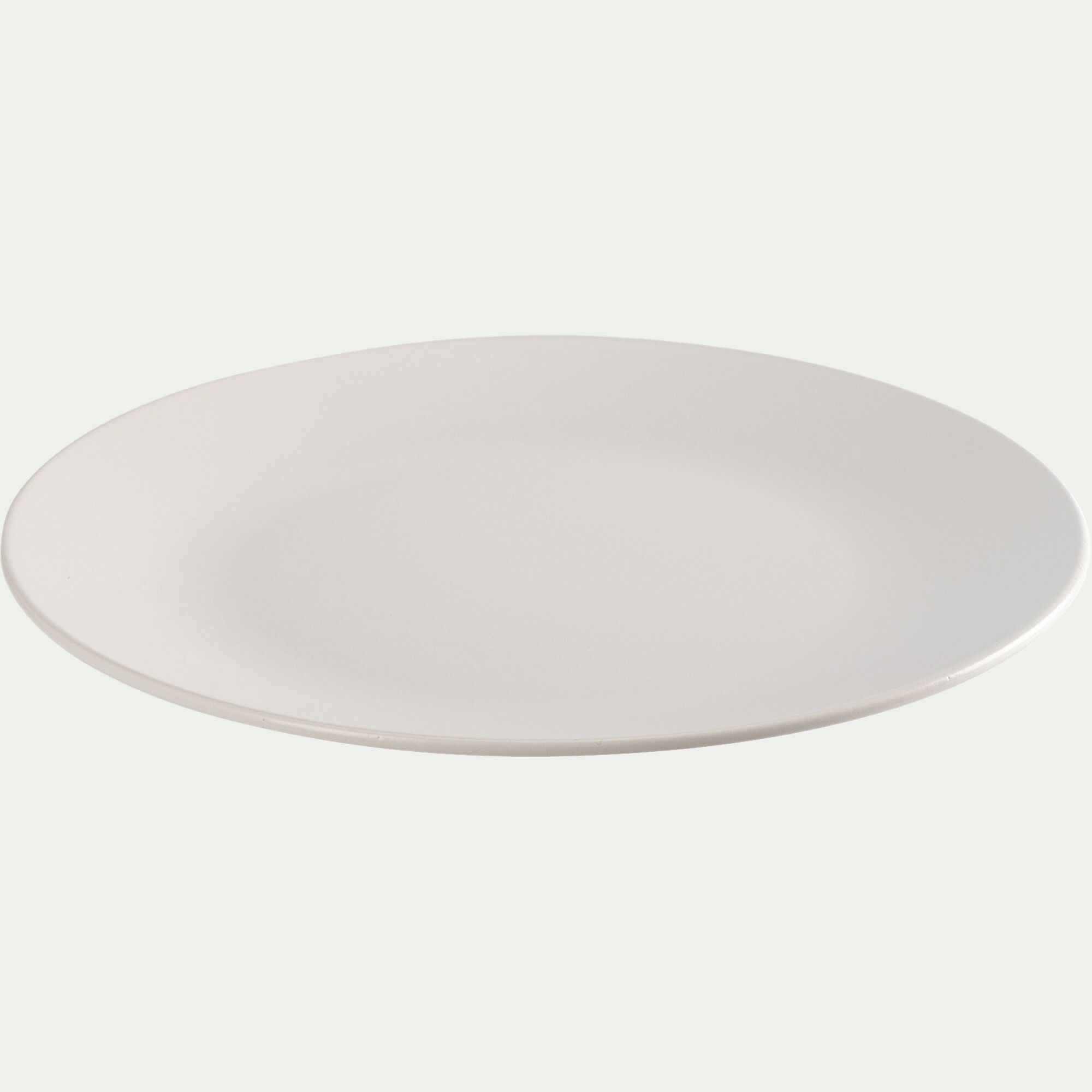 HALIMA - Assiette plate en faïence D26cm - blanc ventoux