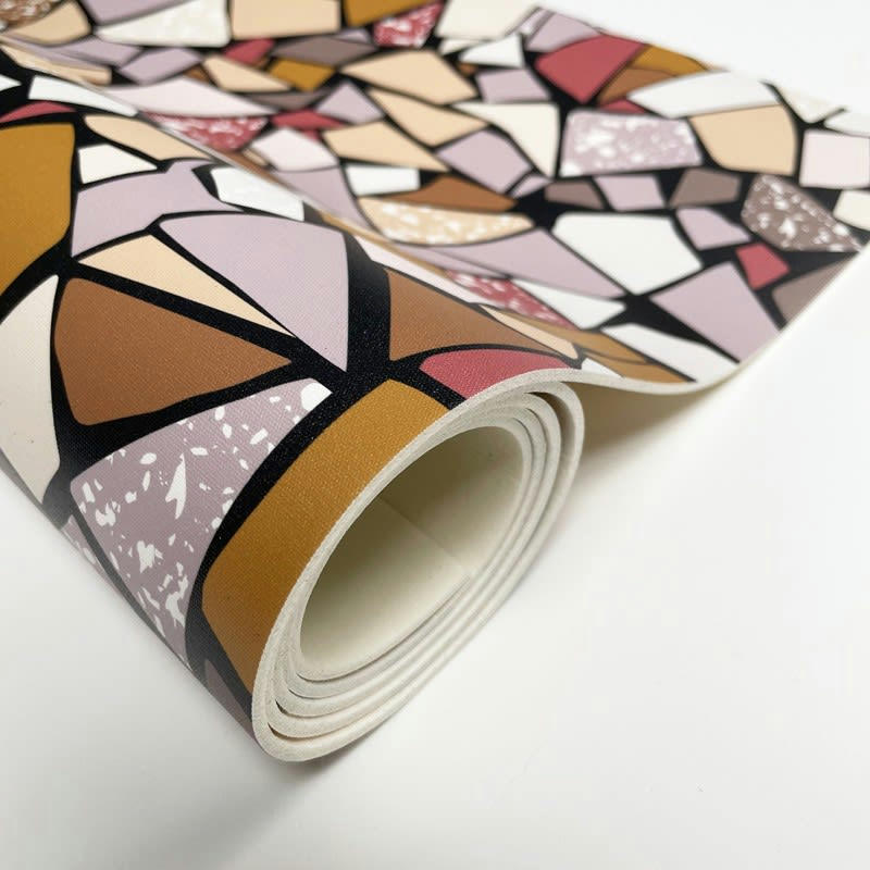 FRAGMENTS ROSE - Tapis Vinyle Médium bis l 50xL200cm Multicolore Mosaïque