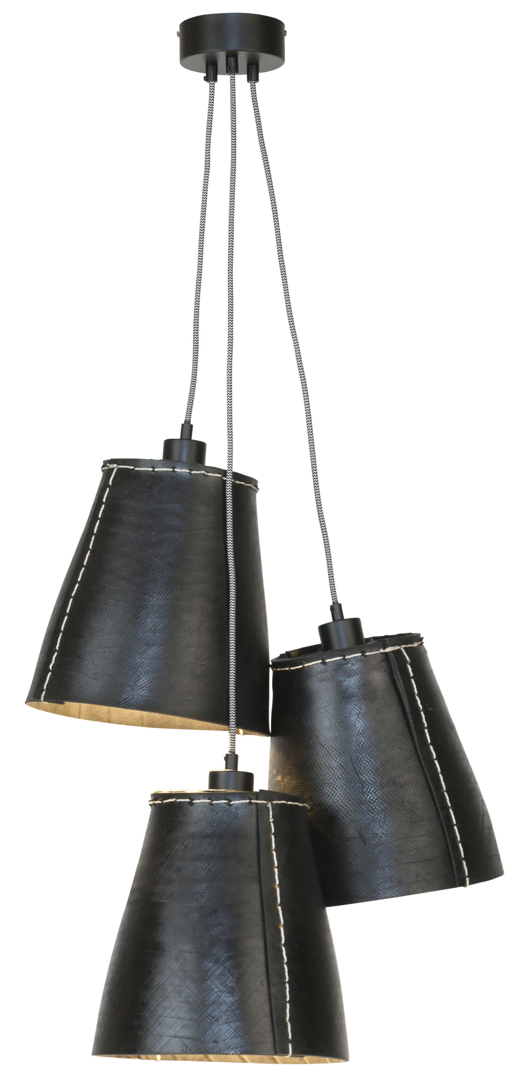 AMAZON - Suspension triple pneu recyclé  noir, h. 60cm