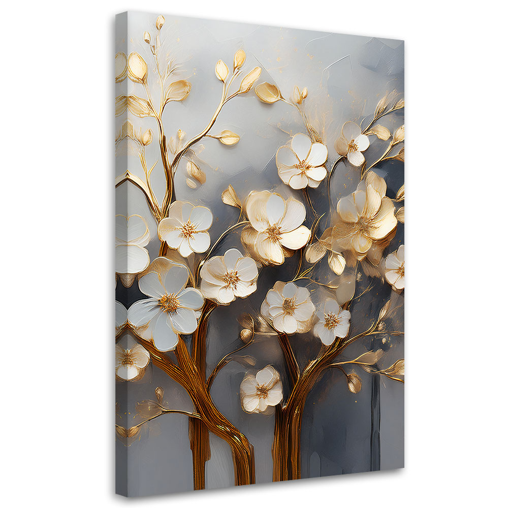 Feeby Obraz na płótnie, Drzewo Magnolia Abstrakcja Złoty 40x60