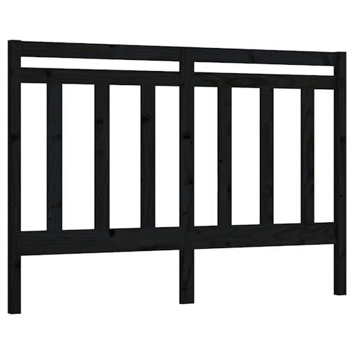 NNEVL Bed Headboard Black 156x4x100 cm Solid Wood Pine