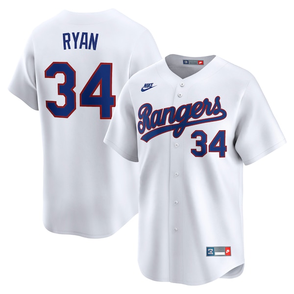 Nolan Ryan Texas Rangers Nike Throwback Cooperstown Collection Limited Jersey - White