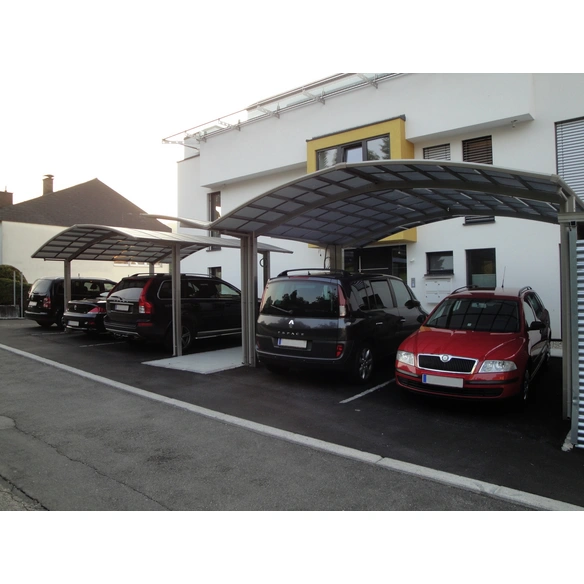Doppelcarport »Portoforte«, Typ 60, Außenmaß BxT: 542,3 x 495,4 cm, edelstahlfarben