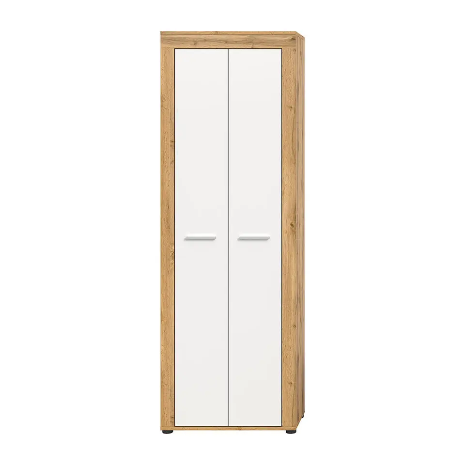 Hioshop Jam schoenenkast 2 deuren wit- eik decor