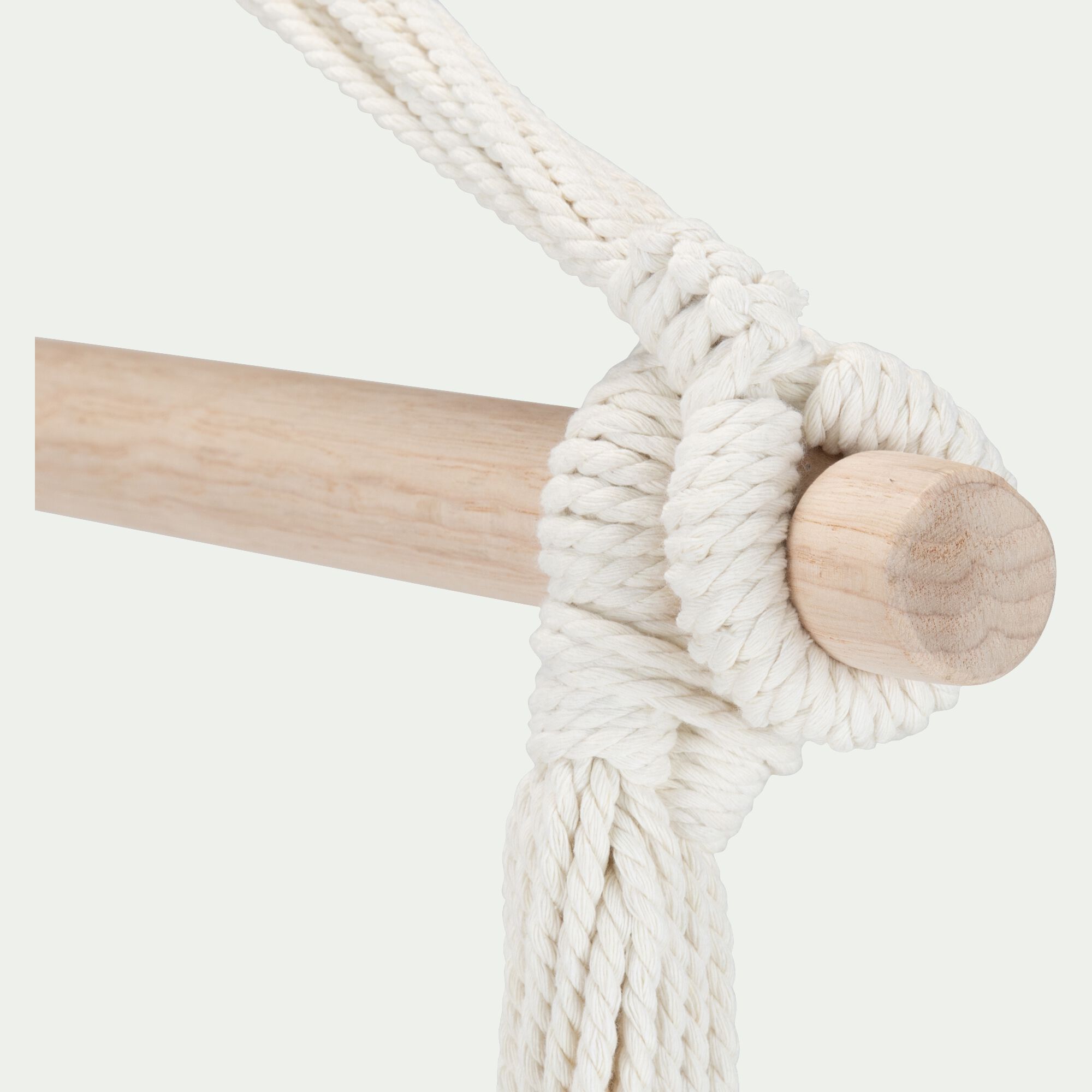 LENA - Fauteuil suspendu en polycoton - blanc écru