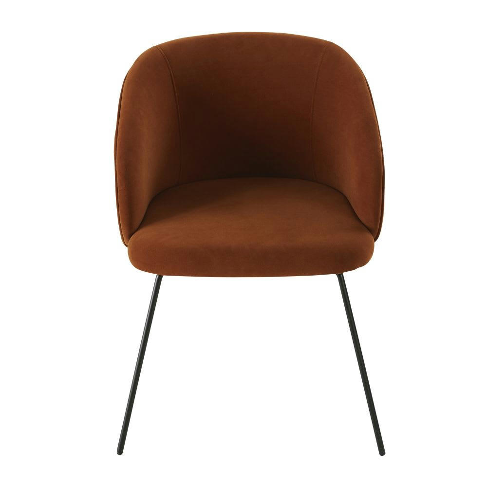 Wanda Business - Fauteuil professionnel en velours orange rouille