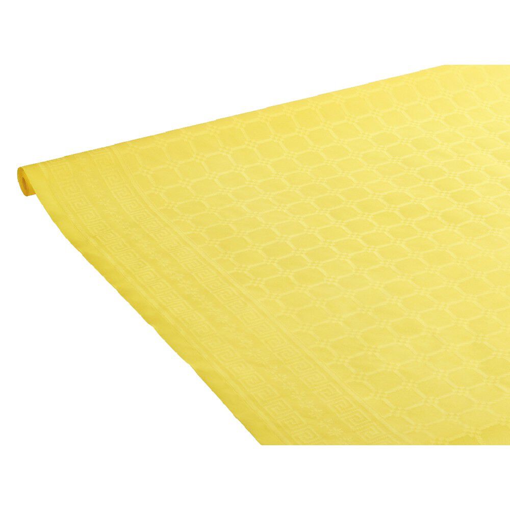 Nappe damassée jaune en papier 6 m