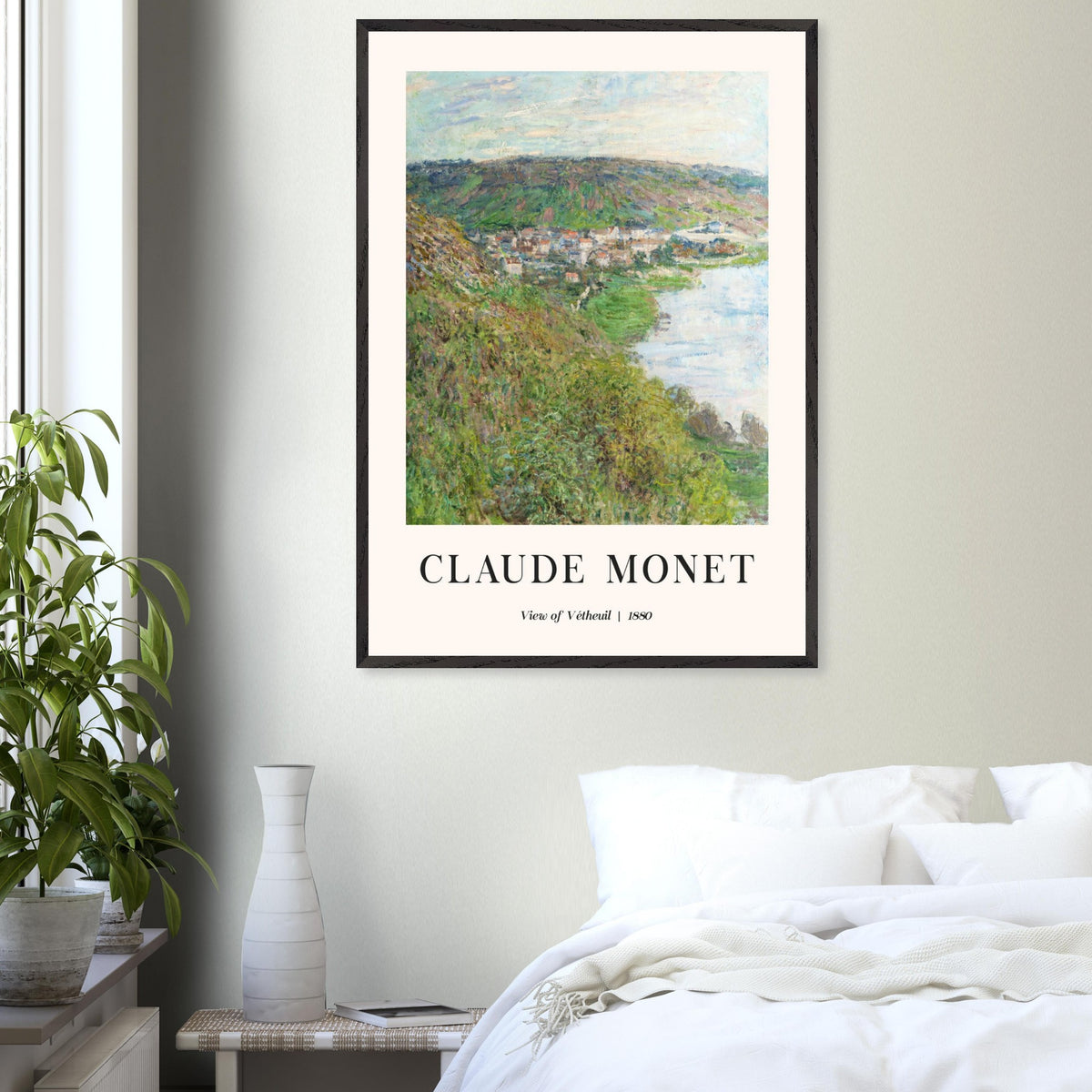 Artfulprints Poster Claude Monet - View of Vétheuil  - 70x100 cm - Groen