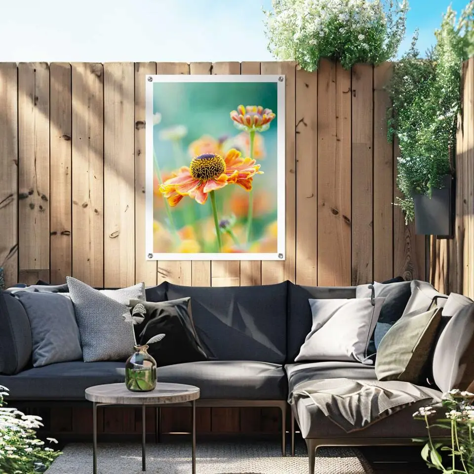Tuinposter Bloem - 80 x 60 - Oranje