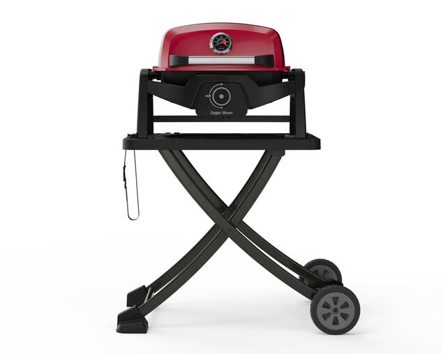 Ziggy Elite Nomad Single Burner Flame Failure BBQ plus Cart Bundle - Chilli Red