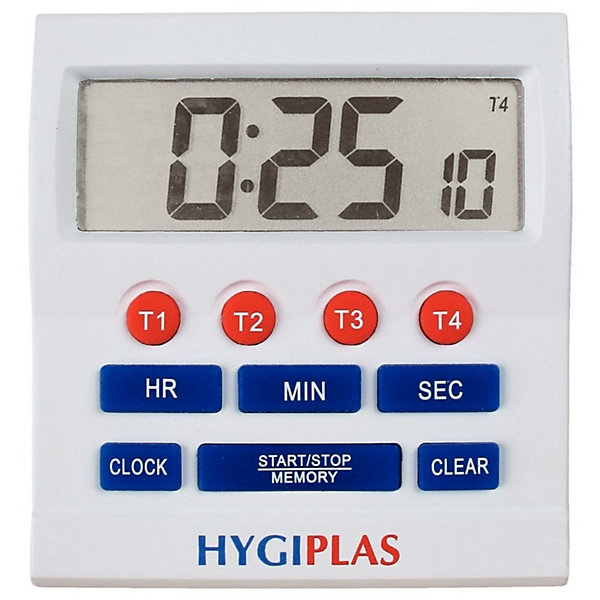 Minuteur professionnel électronique grands chiffres - 80 x 80 mm - Hygiplas