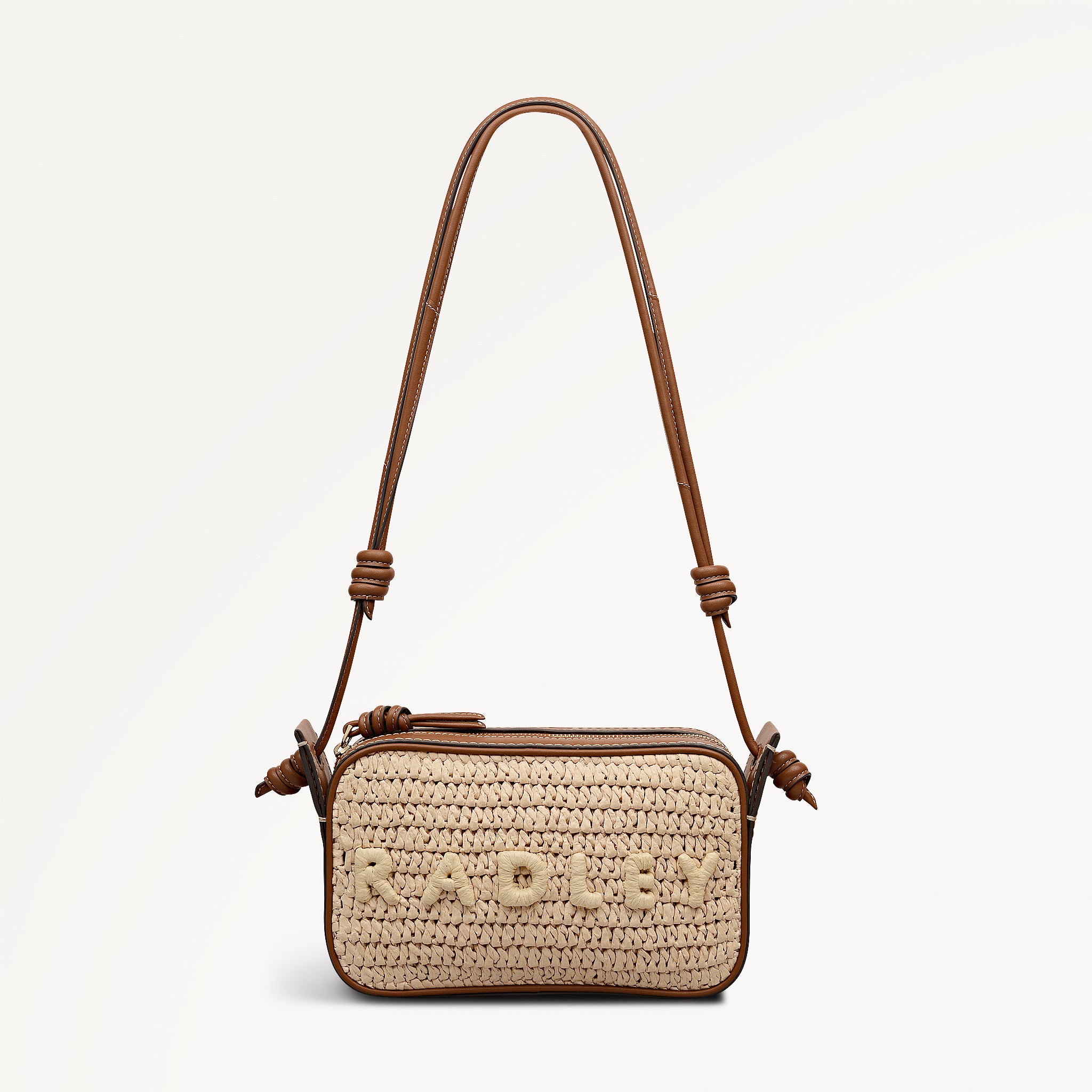The Camden - Raffia - Small Ziptop Shoulder