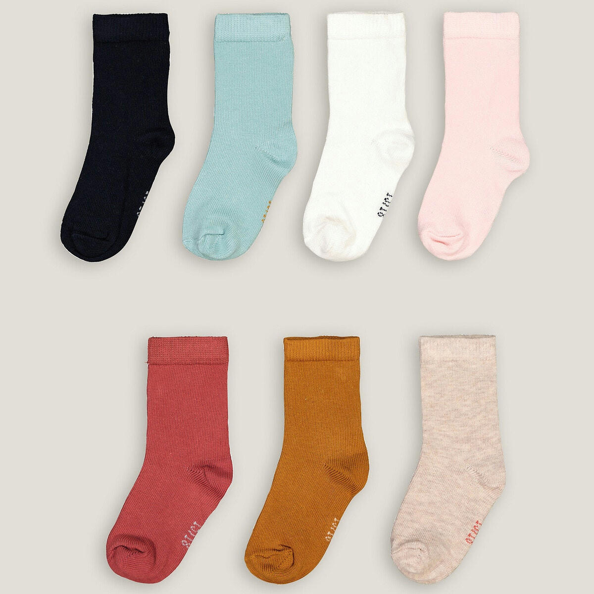 Lot de 7 paires de chaussettes unies