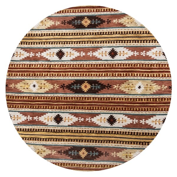 Alora Decor Ryder Rust, Tan, Ivory, and Grey Hand-tufted Wool Rug