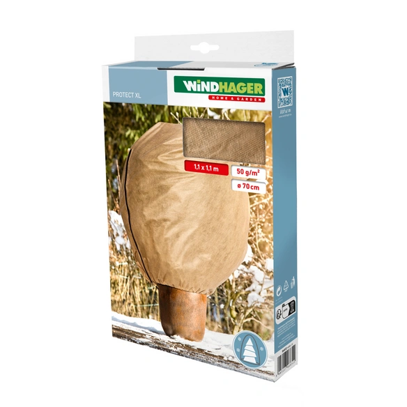 Winterschutzsack, W-Vlieshaube Protect XL, 1,1 x 1,1 m, beige