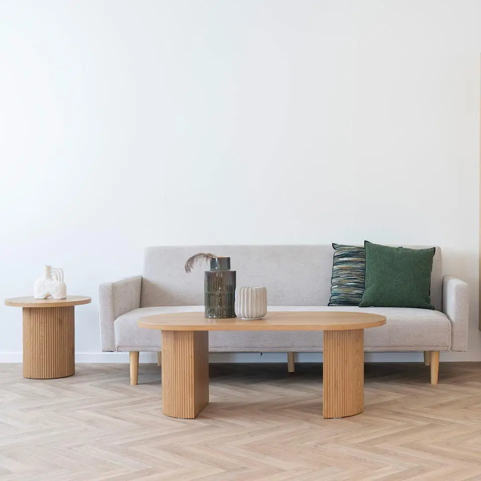 Slaapbank Donker Zand Stof - Zithoogte 40cm - 208x102x78cm - Kells